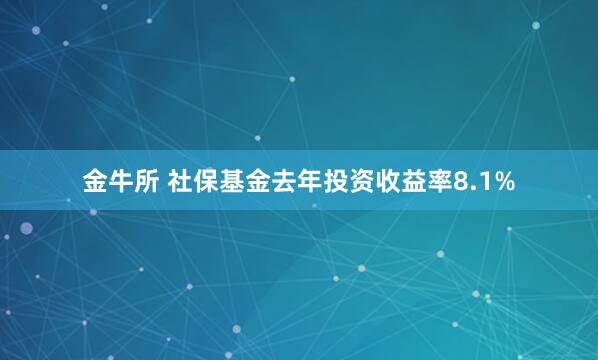 金牛所 社保基金去年投资收益率8.1%