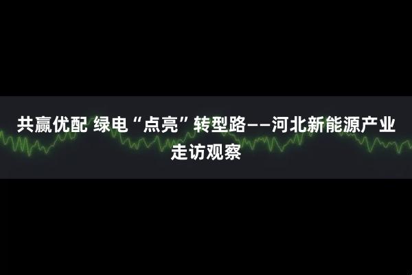 共赢优配 绿电“点亮”转型路——河北新能源产业走访观察